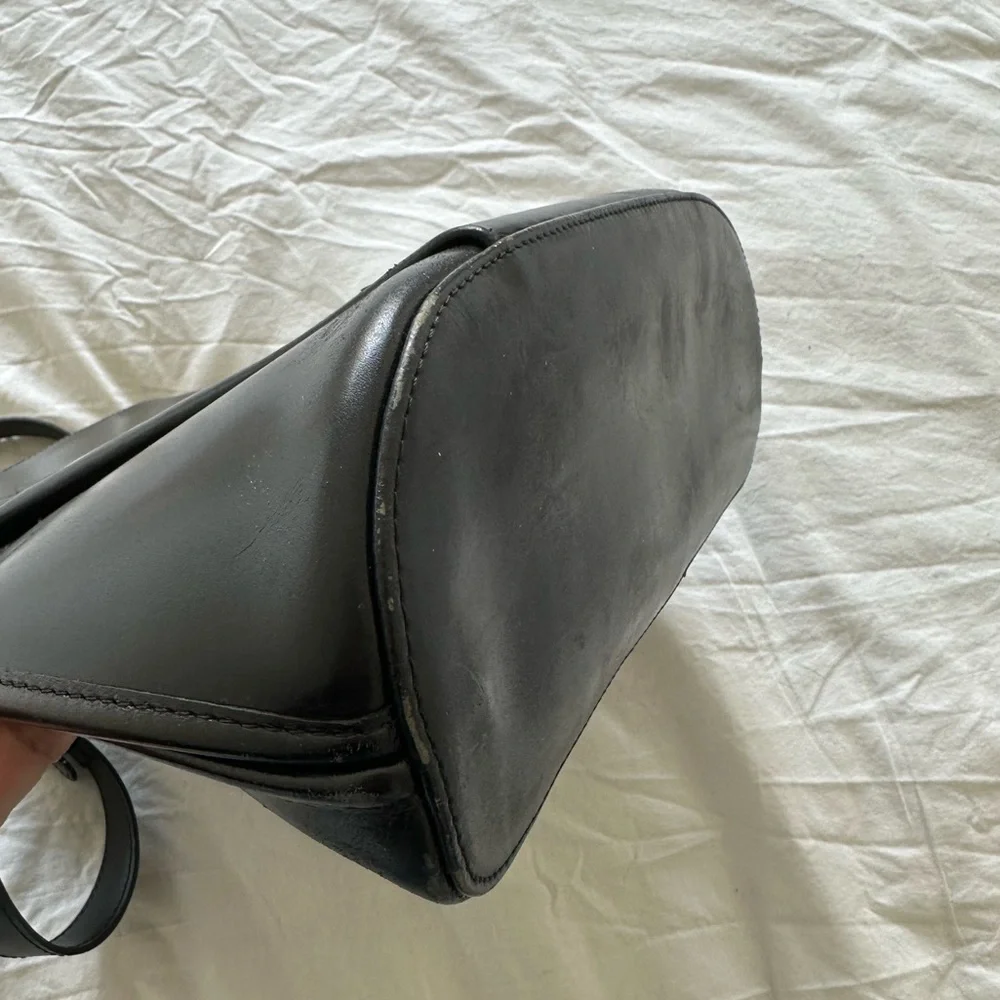 Longchamp black leather vintage Roseau shoulder bag crossbody - Picture 8 of 8